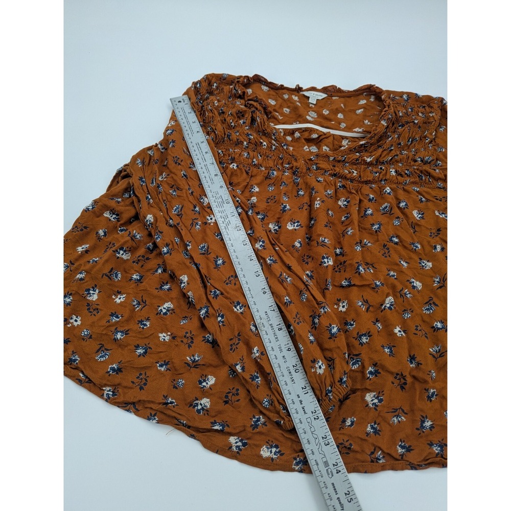 Lucky Brand Top Blouse Size 2XL Plus Floral Smocked‎ Cottagecore Peasant - Picture 3 of 7